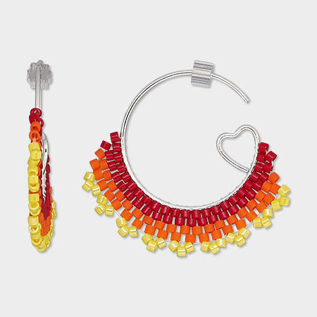 earrings with fringe stitching